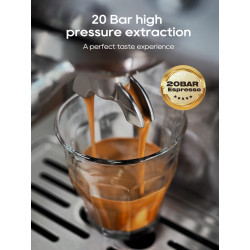 Cafetera espresso HIBREW de 20 bares: temperatura ajustable, portafiltro de 58 mm